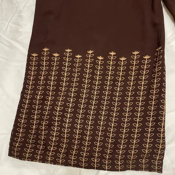 Chic Brown Wide-Leg Pants with Gold design - Picture 4 of 10
